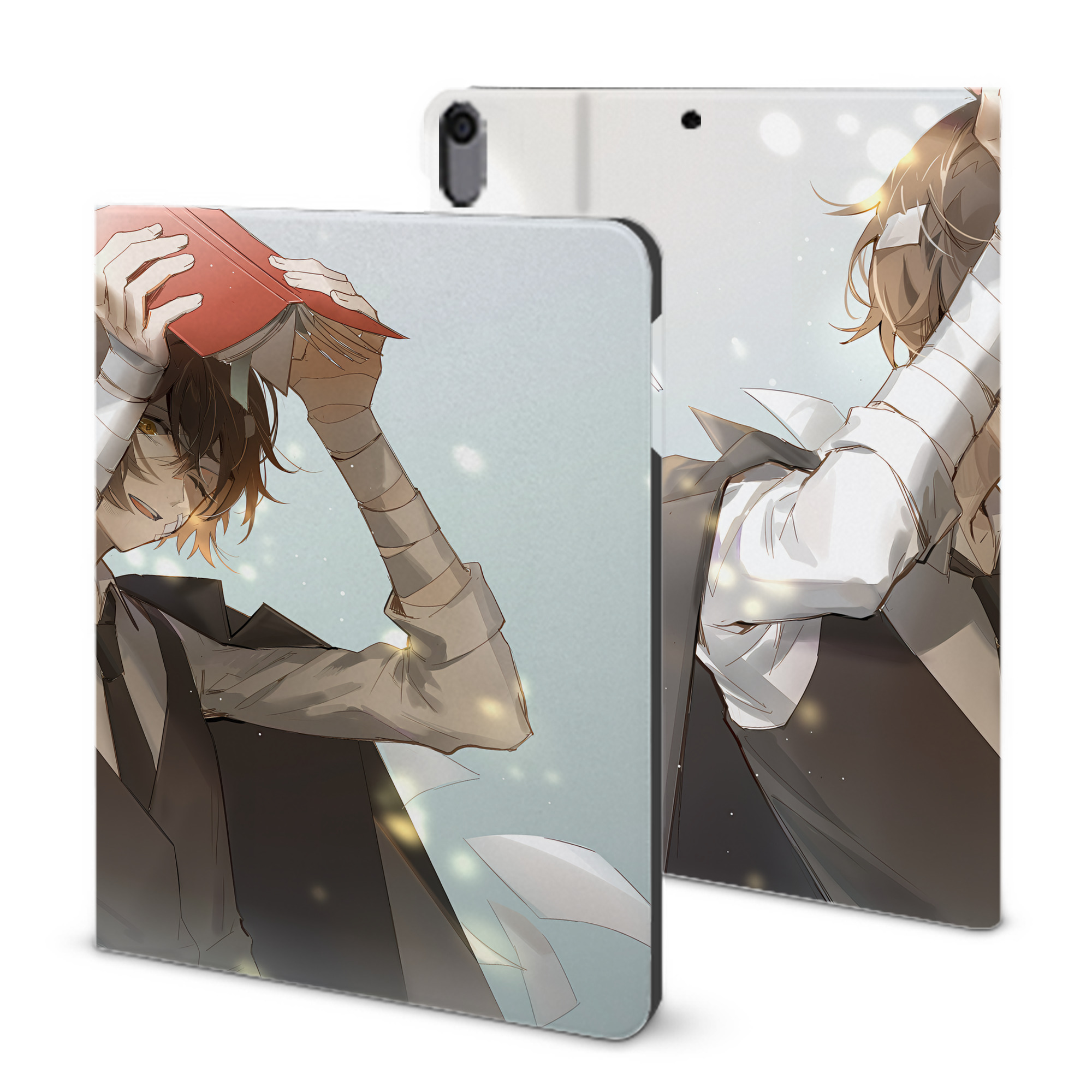 （画像用） 文豪ストレイドッグス Bungo Stray Dogs IPad ケース ブック型 PUレザー TPU 耐衝撃 軽量 薄型 ペン収納なし 全面保護 IPad 各モデル対応